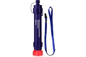 Membrane Solutions Water Filter Straw WS02, Detachable 4-Stage 0.1-Micron Portable Water Filter Camping, 5,000L Water Purifie