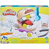 Play-Doh Drill 'n Fill Dentist Toy for Kids 3 Years and Up with Cavity and Metallic Colored Modeling Compound, 10 Tools, 8 To
