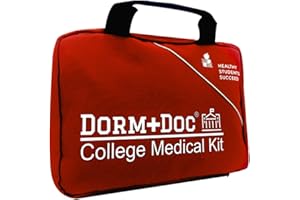 DormDoc 175 Piece Emergency First Aid Kit for College Students - Dorm Room Medical Kit with OTC Medicines and Bandages - Heal
