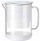 Waterdrop Glass Water Filter Pitcher with 1 Filter, Eco-friendly, with NSF 53&42&372 Certified Filter, 7-Cup, Reduces PFOA/PF