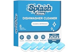 Generic Splash Rinse Dishwasher Cleaner Tablets - Deep Cleaning For All Dishwasher Machine Models, 1 Count (Pack of 6)