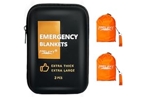 Frelaxy Emergency Blanket 2-Pack/4-Pack, Extra-Thick Extra-Large Space Blankets with Whistles, Storage Pouchs, and EVA case