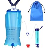 SimPure Gravity Water Filter, Portable Gravity-Fed Water Purifier with 3L Gravity Bag, Tree Strap, BPA Free Survival Gear and