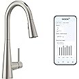 Moen Sleek Spot Resist Stainless One-Handle Smart Touchless Kitchen Faucet Pull Down Sprayer, Voice Control, and Power Boost,