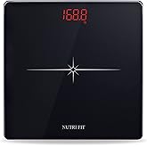 NUTRI FIT Digital Scale for Body Weight, Precision Bathroom Weighing Scale Step-On Technology High Capacity - 330 lb, LED Dis