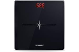 NUTRI FIT Digital Scale for Body Weight, Precision Bathroom Weighing Scale Step-On Technology High Capacity - 330 lb, LED Dis