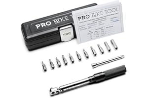 PRO BIKE TOOL 1/4 Inch Drive Click Bicycle Torque Wrench Set – 2 to 20 Nm – Maintenance Kit for Road and Mountain Bikes - Inc