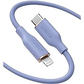 Anker USB-C to Lightning Cable, 641 Cable (Lavender Grey, 6ft), MFi Certified, Powerline III Flow Silicone Fast Charging Cabl