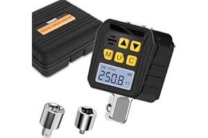 TAGVIT 1/2” Drive Digital Torque Adapter, 12.54-250.8 Ft-lb/17-340 Nm Digital Torque Adapter Set with 3/8" and 1/4" Adapters,