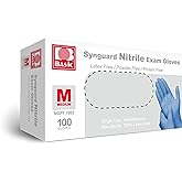 Basic Medical Nitrile Exam Gloves - Latex-Free & Powder-Free & Non-Sterile, Disposable Gloves (pack of 100, Blue)