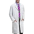 VOGRYE Professional Lab Coat for Men Women Long Sleeve, White, Unisex