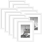 upsimples 8x10 Picture Frame Set of 10, Display Pictures 5x7 with Mat or 8x10 Without Mat, Multi Photo Frames Collage for Wal