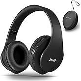 ZIHNIC Bluetooth Headphones Over-Ear, Foldable Wireless and Wired Stereo Headset Micro SD/TF, FM for Cell Phone,PC,Soft Earmu