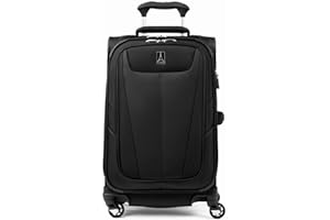 Travelpro Maxlite 5 Softside Expandable Carry on Luggage with 4 Spinner Wheels, Lightweight Suitcase, Men and Women, Black, C