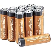 Amazon Basics 12-Pack AA Alkaline Batteries, 1.5 Volt, Long Lasting Power