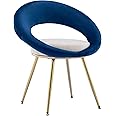 IULULU Modern Velvet Accent Chair Upholstered Vanity Makeup Stool Leisure Lounge for Home Office Guest Reception Dining Room 