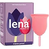 Lena Menstrual Cup - Reusable, Soft Silicone, Light & Heavy Flow, Beginner Use - Ideal Alternative to Tampons, Pads, Period U