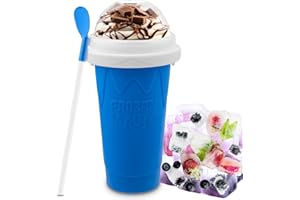 Slushy Maker Cup - DIY Magic Slushy Maker Squeeze Cup, Portable Smoothie Squeeze Cup for Juices, Milk and Ice Cream Make, Dou