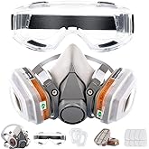 RBLCXG Respirator Reusable Half Face Cover Gas Mask with Safety Glasses, Filters for Painting, chemical, Organic Vapor, Weldi