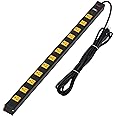 CRST Heavy Duty Surge Protector Power Strip Wide Spaced 12-Outlet 15 Feet Long Extension Cord with Mounting Brackets 15A Circ