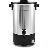 Elite Gourmet CCM-035# Maxi-Matic 30 Cup Stainless Steel Coffee Urn Removable Filter For Easy Cleanup, Two Way Dispenser with