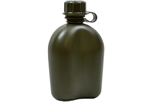 Genuine G.I. 3 Piece 1 Quart Plastic Canteen (Olive Drab)