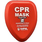 WNL Products CPR Rescue Mask, Adult/Child & Infant Pocket Resuscitator, Hard Case Kit with Belt Clip