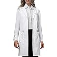 VOGRYE Professional Lab Coat for Women Men Long Sleeve, White, Unisex