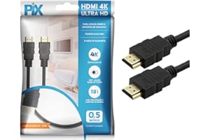 PIX Cabo Hdmi 2.0 4K Hdr 19P 0.5M Pix Gold, Preto