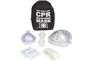 Ever Ready First Aid Adult and Infant CPR Mask Combo Kit with 2 Valves with Pair of Vinyl Gloves & 2 Alcohol Prep Pads - Tact