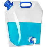 UYGHHK Collapsible Water Container, BPA Free Food Grade Clear Plastic Water Jug with Spout for Sport Camping Riding Hiking, F