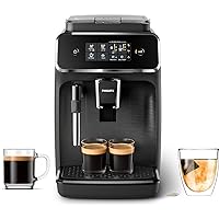Philips 2200 Series Fully Automatic Espresso Machine, Classic Milk Frother, 2 Coffee Varieties, Intuitive Touch Display, 100%