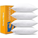 OTOSTAR Pack of 4 Throw Pillow Inserts, 18 x 18 Square Cushion Inner Soft Fluffy Plump Stuffer Cushion Pads White Decorative 