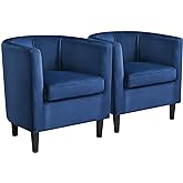 Yaheetech Velvet Accent Chair, Modern and comfortable Armchairs, Upholstered Barrel Sofa Chair for Living Room Bedroom Waitin