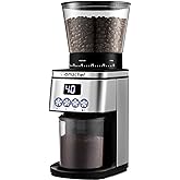 Conical Burr Coffee Grinder 30 Precise, Coffee Grinder with LED Screen & Anti-static Device, Adjustable Burr Grinder for 1-12