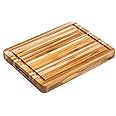 Teakhaus Carving Board - Medium (M) Wood Cutting Board with Juice Groove and Grip Handles - Reversible Teak Edge Grain Wood -