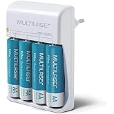 Carregador de Pilhas Multilaser AA/AAA + 4 Pilhas AA 2500Mah - CB054, turquoise