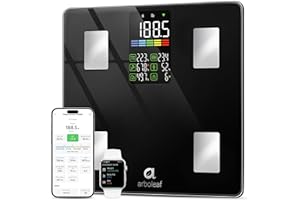 arboleaf Scale for Body Weight and Fat, High Accuracy Digital Smart Bathroom Scale, Large LED Display Weight Scale for BMI Mu