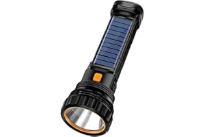 E-SHIDAI Solar/Rechargeable Multi Function 1000 Lumens LED Flashlight, with Emergency Strobe Light and 1200 Mah Battery, Emer