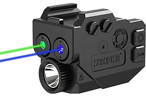 SOLOFISH 500lm Pistol Light and Purple/Infrared (IR)/Green Blue Beam Combo, Rechargeable Aluminum Weapon Light and Beams for 