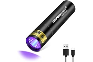 DARKBEAM Flashlight UV Black Light 395 NM, Mini but Powerful USB- C LED Rechargeable Woods Lamp, Ultraviolet Flashlights for 