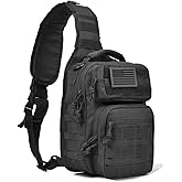 REEBOW GEAR Tactical Sling Backpack Rover Shoulder Sling Pack (Black)