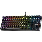 Redragon K556 TKL RGB Wired Gaming Keyboard, 80% 87 Keys Mechanical Keyboard w/Aluminum Base, Upgraded Hot-Swap Socket and No