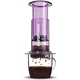 AeroPress Clear Purple Coffee Press – 3 In 1 Brew Method Combines French Press, Espresso, Full Bodied Coffee Without Grit or 