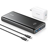 Anker Power Bank, 25,600mAh Portable Charger 87W Bundle with 65W USB-C Wall Charger, Works for MacBook Pro, Dell XPS, Microso