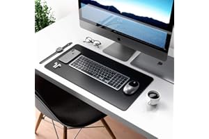 MousePad Desk Pad Eddias em Couro Ecologico 70x30cm - (Preto)