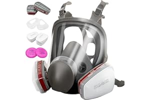 GZYZAMZ 6800 Full Face Gas Mask - Anti-fog, Dust-proof Respirator Nuclear with 2097 & 6001CN Filters Protection for Painting,