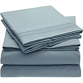 Mellanni Queen Sheets Set - 4 PC Iconic Collection Bedding Sheets & Pillowcases - Hotel Luxury, Extra Soft, Cooling Bed Sheet