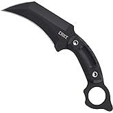 CRKT Du Hoc Fixed Blade Knife with Sheath: Powder Coated SK5 Steel, Karambit Blade, G10 Handle, Molle Compatible Sheath 2630