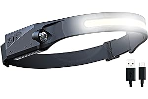FANT.LUX LED Headlamp with All Perspectives Induction Illumination, 350 Lumens, Lightweight Head Lights, Weatherproof Type C 